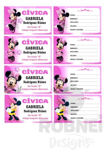 Minnie Mouse Etiqueta